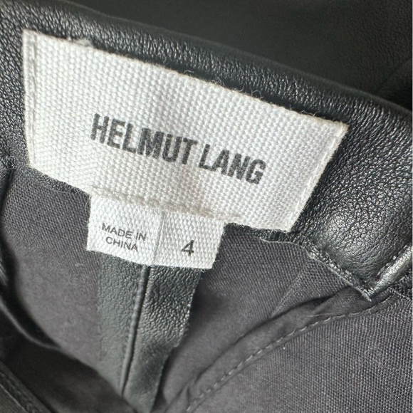 Helmut Lang Lamb Leather Leggings Pants Skinny Black Pull On Fall Size 4 Small - Picture 5 of 8